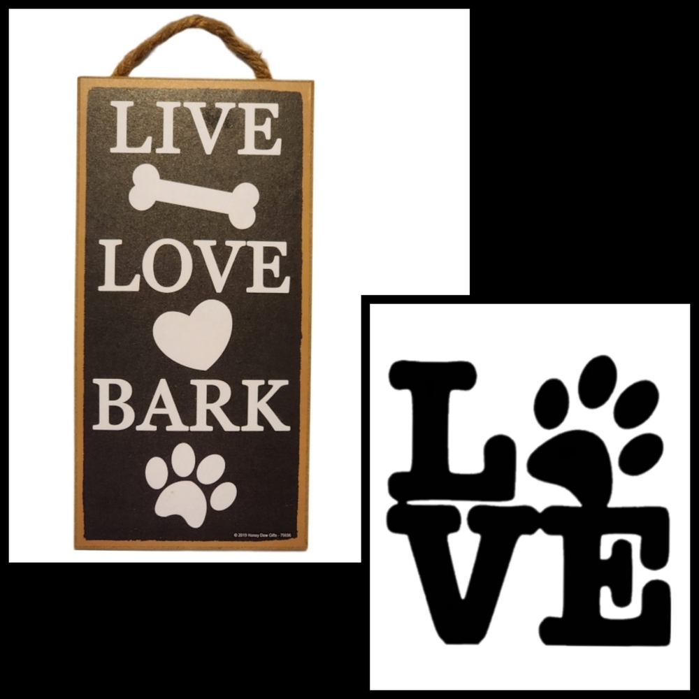 Live~Love~Bark Hanging Wood Sign